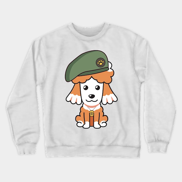 Green Beret French Poodle Crewneck Sweatshirt by Pet Station